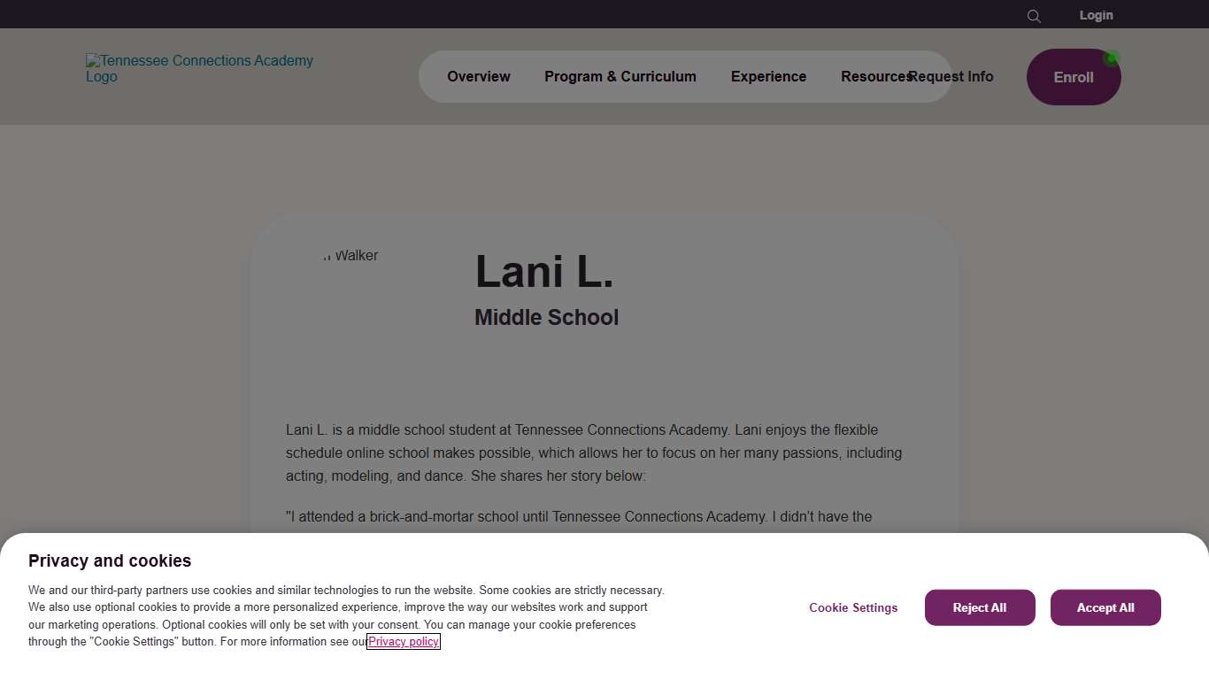 Tennessee Connections Academy Family Stories - Lani L